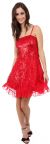Sequin Glittered Prom Dress in Red